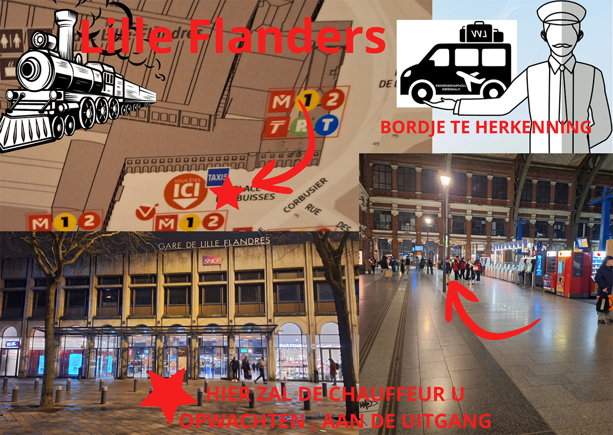 Luchthavenvervoer Vantom Lille Flanders Pick-up